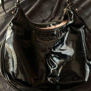 Black Patent Leather Shoulder Bag